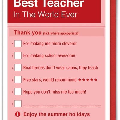 Funny Teacher Card