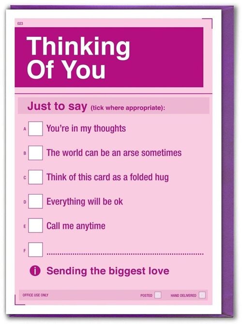 Funny Thinking Of You Card