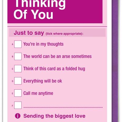 Funny Thinking Of You Card