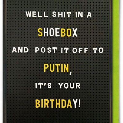 Biglietto di auguri di compleanno divertente - scatola da scarpe Putin