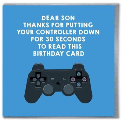 Lustige Sohn-Geburtstagskarte – Sohn-Gaming-Blau