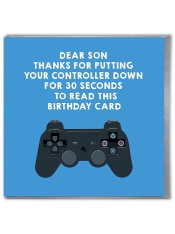 Carte d'anniversaire drôle de fils - Son Gaming Blue 1