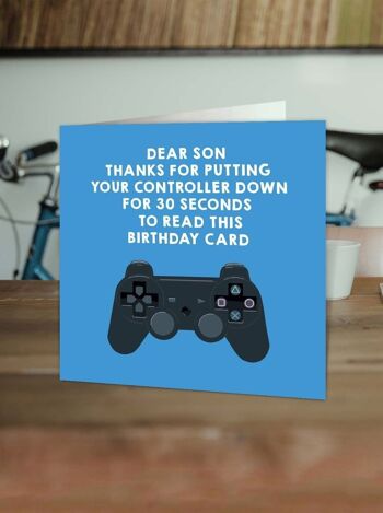 Carte d'anniversaire drôle de fils - Son Gaming Blue 2