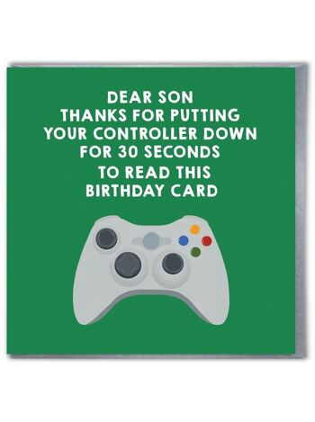 Carte d'anniversaire drôle de fils - Son Gaming Green 1