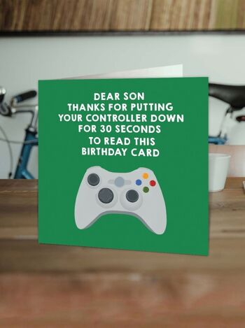 Carte d'anniversaire drôle de fils - Son Gaming Green 2