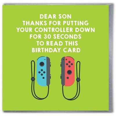 Tarjeta de cumpleaños divertida para hijo - Son Gaming Pink