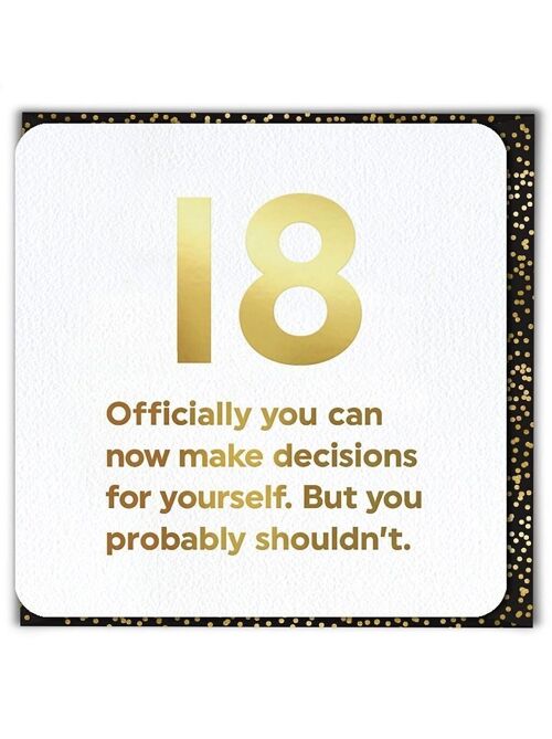 18 Decisions 18th Birthday Card