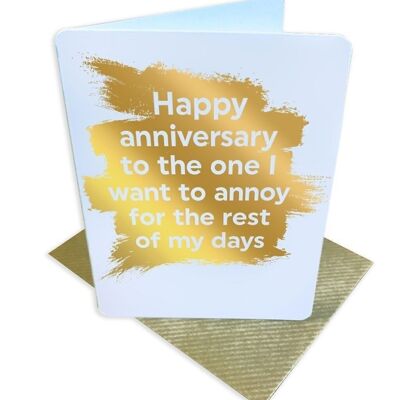 Anniversary Annoy Funny Anniversary Tarjeta pequeña