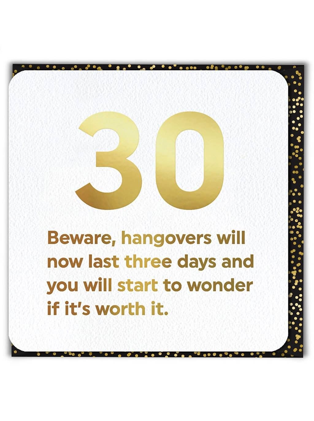 Biglietto per il 30° compleanno di 30 postumi di una sbornia