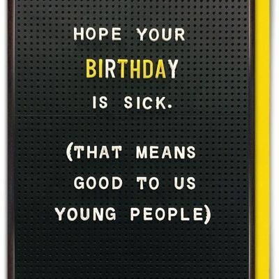 Tarjeta de cumpleaños divertida del cumpleaños enfermo