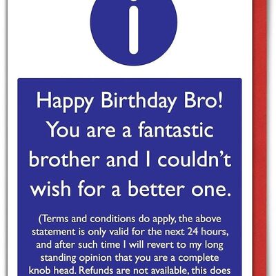 Brother T&Cs Funny Brother Card