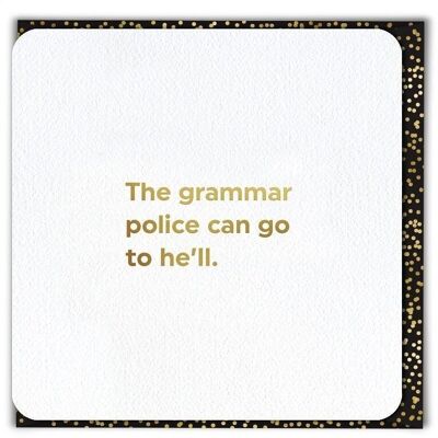 Grammar Police Funny Birthday Card
