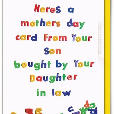 Bought By Daughter In law Funny Mother's Day Card