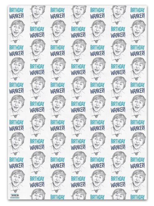 Birthday Wanker Rude Gift Wrap **Pack of 2 Sheets Folded**