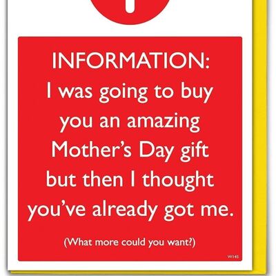 Amazing Gift Funny Mother's Day Card