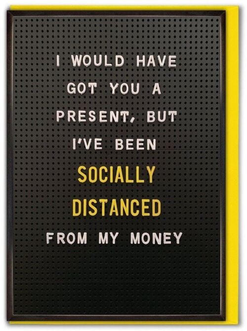 Socially Distanced Money Funny Isolation Card