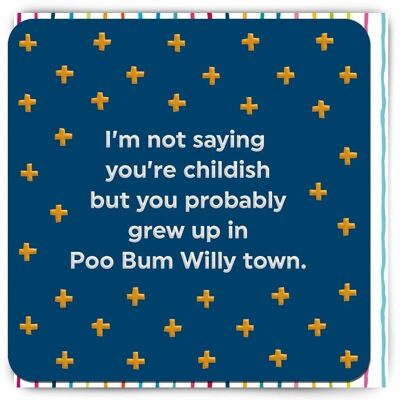 Biglietto di auguri di compleanno divertente - Poo Bum Willy Town