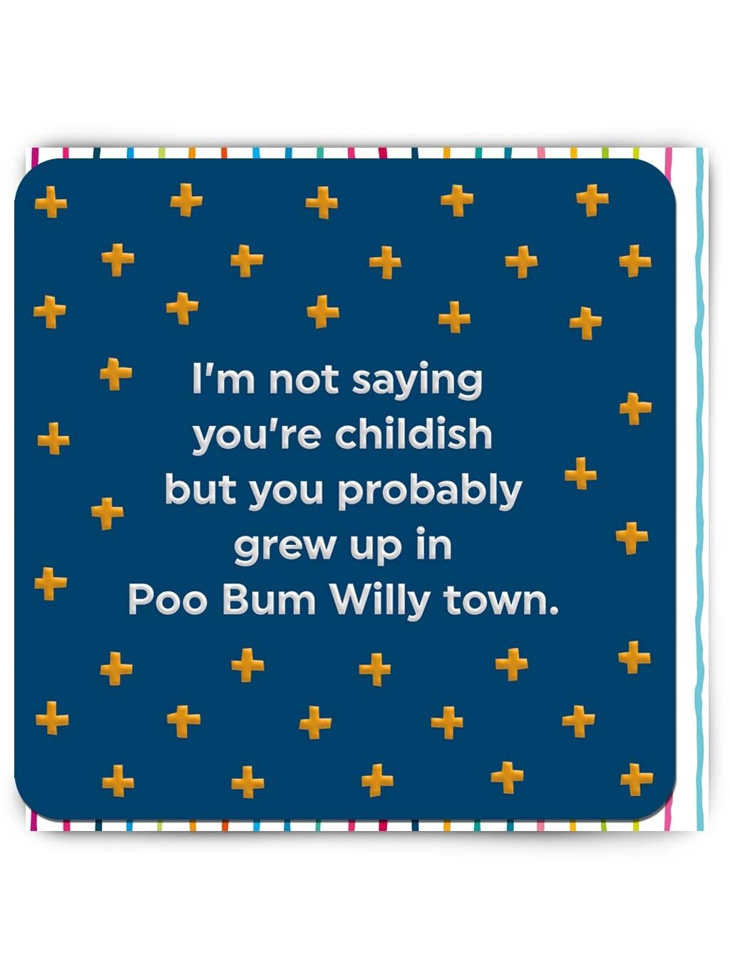 Funny Birthday Card - Poo Bum Willy Town