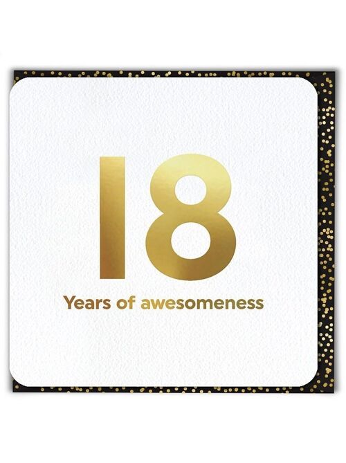 18 Years of Awesomeness 18th Birthday Card