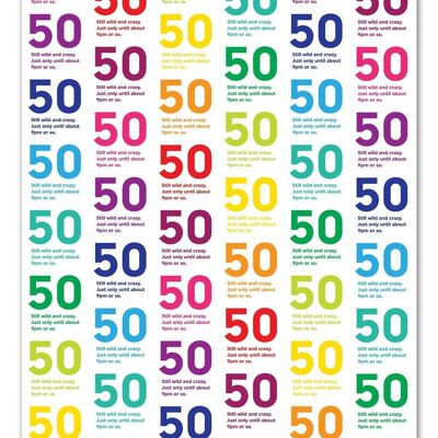 50 Quotish Gift Wrap - 50th Birthday **Pack of 2 Sheets Folded**