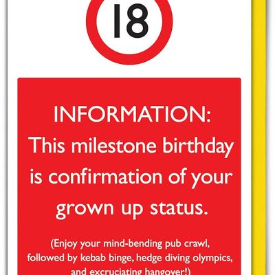 18ème carte d'anniversaire