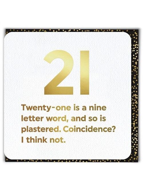21 Nine Letter Word 21st Birthday Card