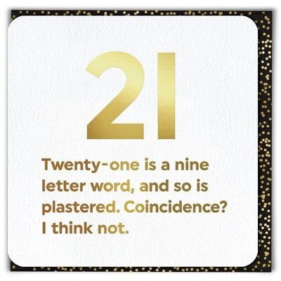 21 Mot de neuf lettres 21e carte d'anniversaire