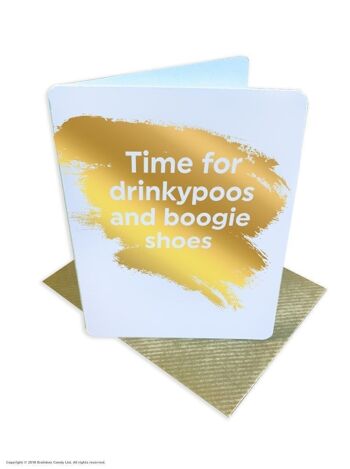 Petite carte anniversaire Drinkypoos Boogie Shoes 1