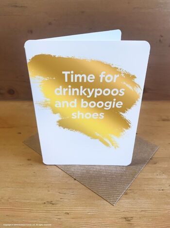 Petite carte anniversaire Drinkypoos Boogie Shoes 2
