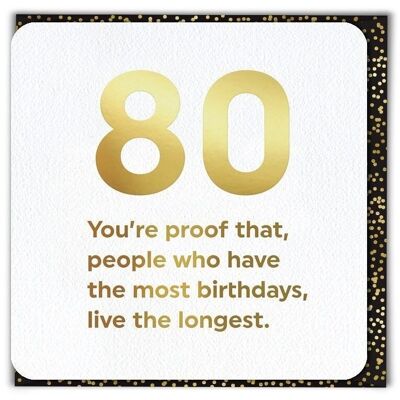 80 Lebe die längste 80. Geburtstagskarte