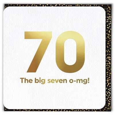 Tarjeta de cumpleaños número 70 de Big Seven OMG