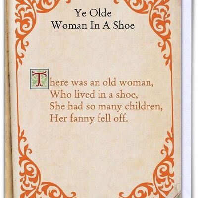 Old Woman Fanny Rude Nursery Rhyme Card