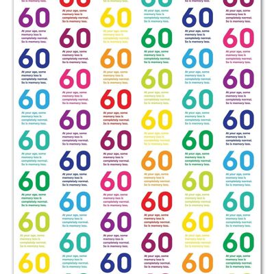 60 Quotish Gift Wrap - 60th Birthday **Pack of 2 Sheets Folded**