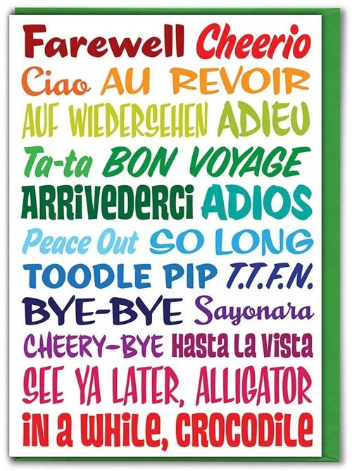 Bon Voyage In A While Crocodile Funny Leaving Card