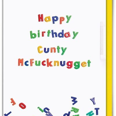 Tarjeta de cumpleaños grosera de Cunty McFucknugget