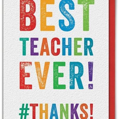 Best Teacher Ever Thank You Teacher Card