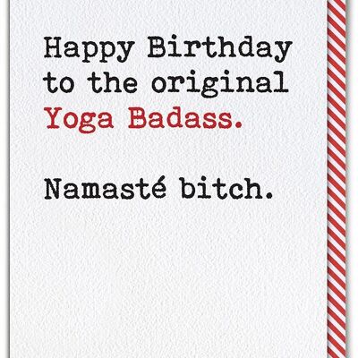 Biglietto di compleanno divertente da tosta yoga