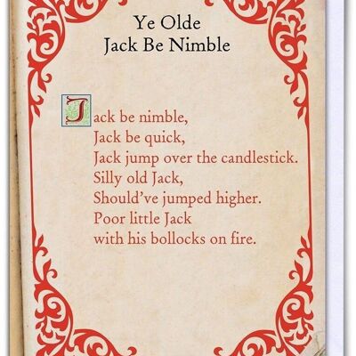 Jack Be Nimble Rude Nursery Rhyme Card