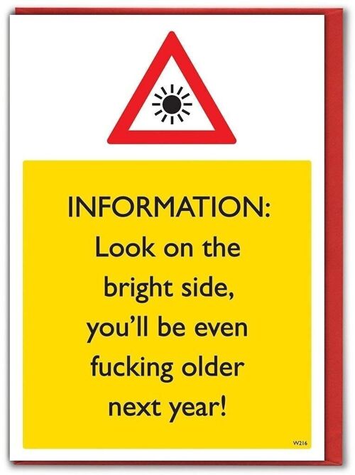 Look On Bright Side Funny Birthday Card