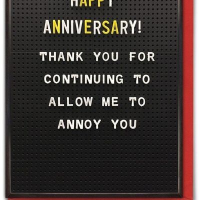 Anniversary Annoy You Funny Anniversary Card