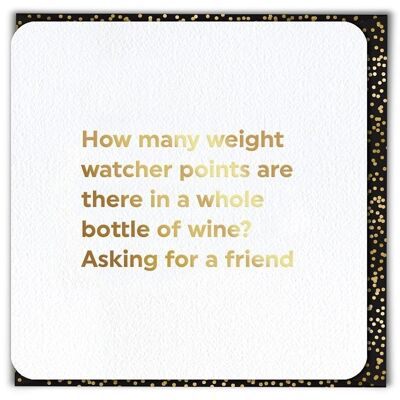Weight Watcher Points Funny Birthday Card