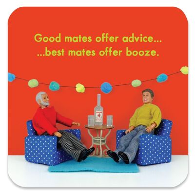 Funny Coaster - Best mates offer booze