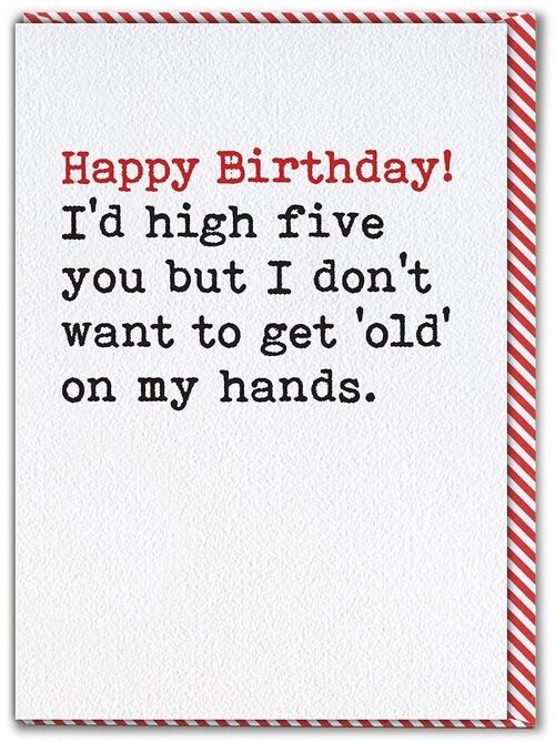 Old High Five Funny Birthday Card
