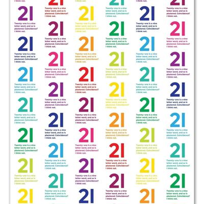 21 Quotish Gift Wrap - 21st Birthday **Pack of 2 Sheets Folded**