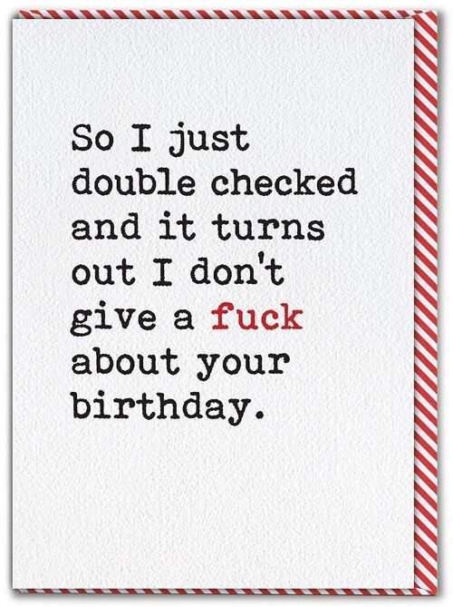 Don't Give A Fuck Funny Birthday Card