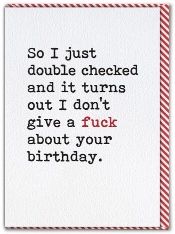 Don't Give A Fuck Funny Carte d'anniversaire 1