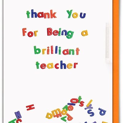 Thank You Brilliant Teacher Funny Teacher Card
