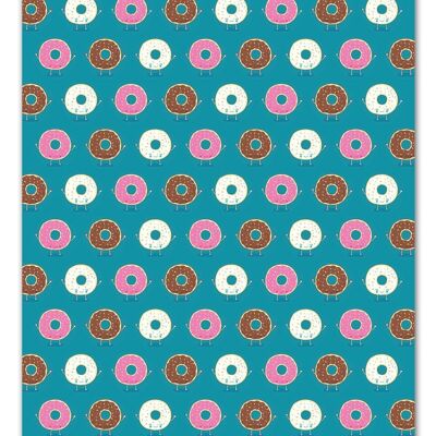 Papel de regalo de donut ** Paquete de 2 hojas dobladas **