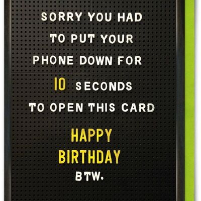 Funny Card - Phone Down 10 Secs