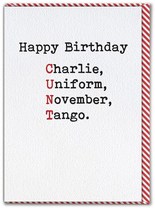 Charlie Uniform Funny Birthday Card